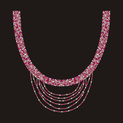 Bling Pink Collar Rhinestone Transfer design