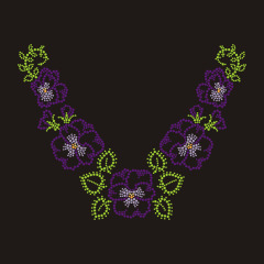 Flower Collar Rhinestone Transfer design