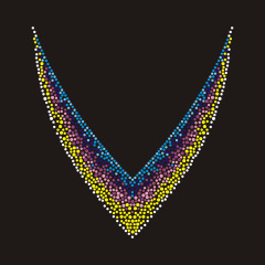 Bling Gradient Color Collar Rhinestone Transfer design