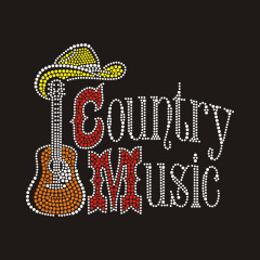 I Love Country Music Embroidery Design custom