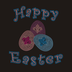 happy easter rhinestone design