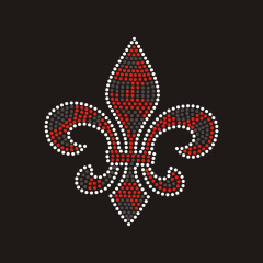 iris red rhinestone design drawing