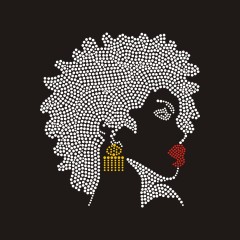 lady design rhinestone transfer