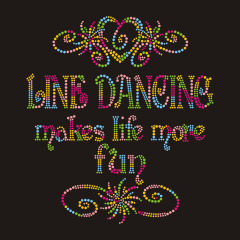 pink word motif rhinestone design
