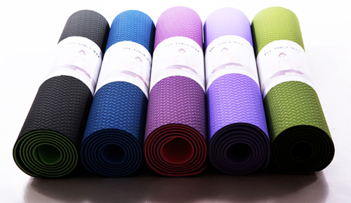 Haiteng Wholesale Classic 1/4 Inch TPE Yoga Mat Thick Pro Yoga Mat Eco Friendly Non Slip Double Layer TPE Yoga Mat 6mm