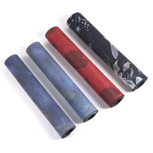 Haiteng Wholesale Portable yoga mat 183*68cm thick natural rubber suede colorful pattern printing non-slip Pilates exercise mat