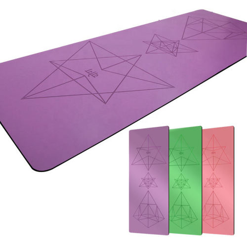 Haiteng wholesale waterproof natural rubber body line yoga mat pu yoga mat purple rubber floor mat with high quality