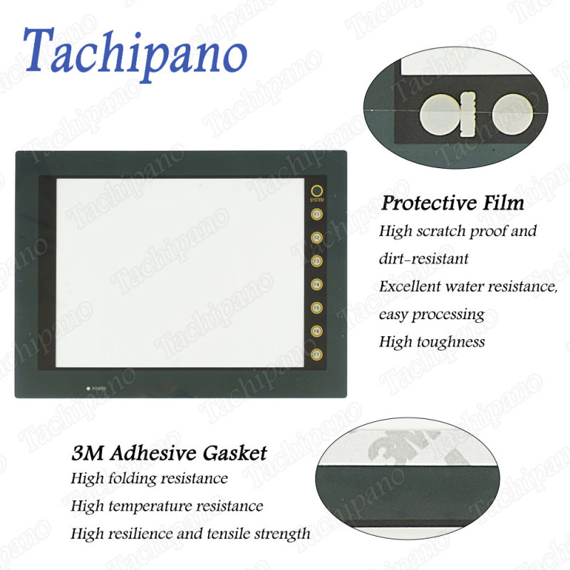 Touch screen panel glass for Fuji V710S V710iS V710C V710CD-038 with Protective film overlay
