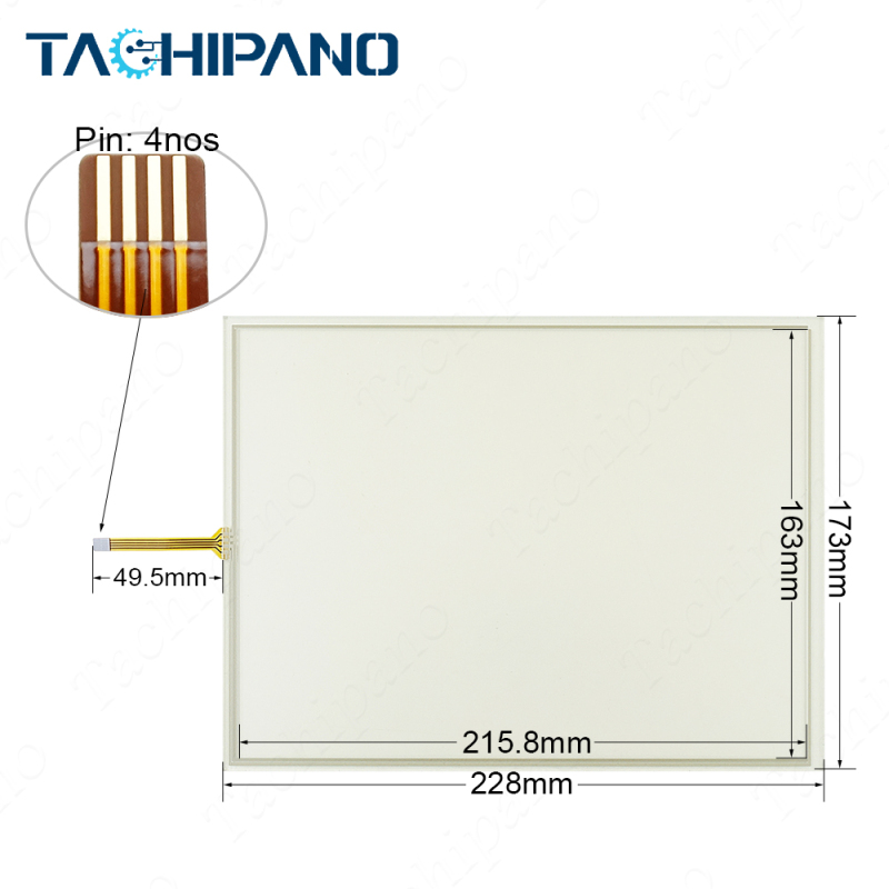 PP845A 3BSE042235R2 Touch screen panel glass with Protective film overlay for ABB panel 800 Controller