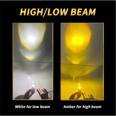 LED Motorcycle Headlight Bulbs 2000lm 20W COB Chips Fisheye Convex Spotlight White Dual Color Yellow H4//H7/H8/H9/H11Car Light