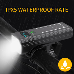LED*12 7500K Power Display Type-C Rechargeable USB Waterproof Flashlight Bicycle Light