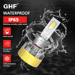 90W super-focus LED headlights reduce energy consumption by half and double the brightness!
