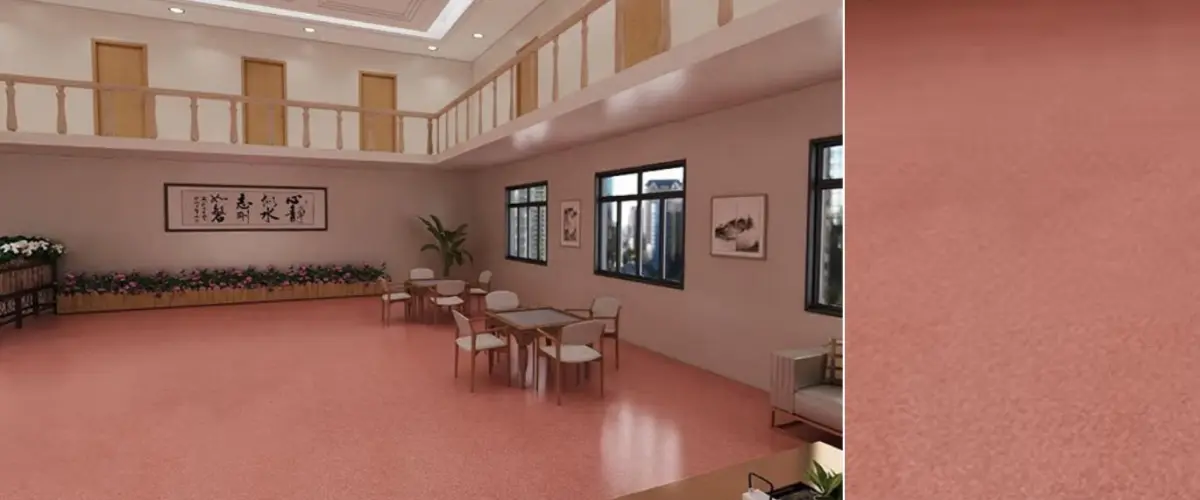 PVC Homogeneous Permeable Fire Retardant Flooring Application