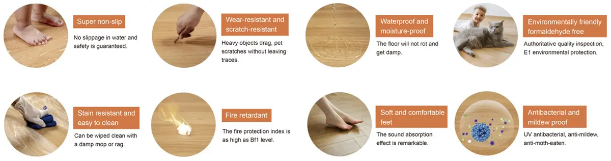 SPC floor with clear wood grain Advantages