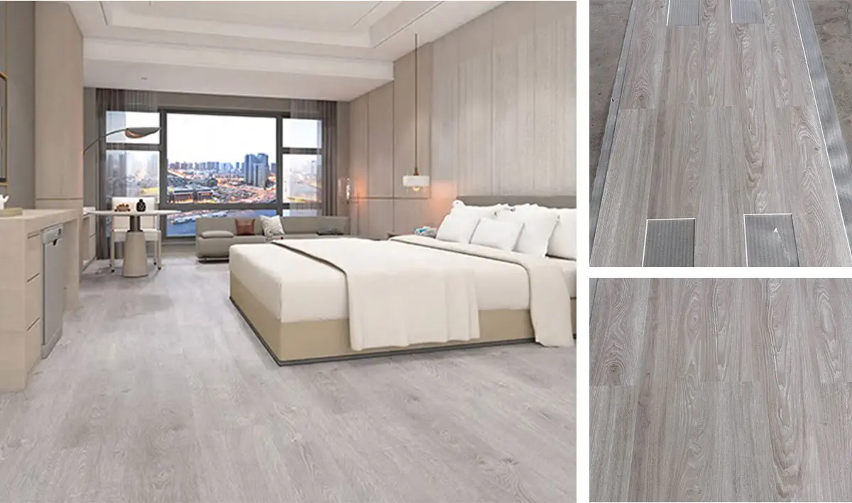 SPC floor with clear wood grain Application