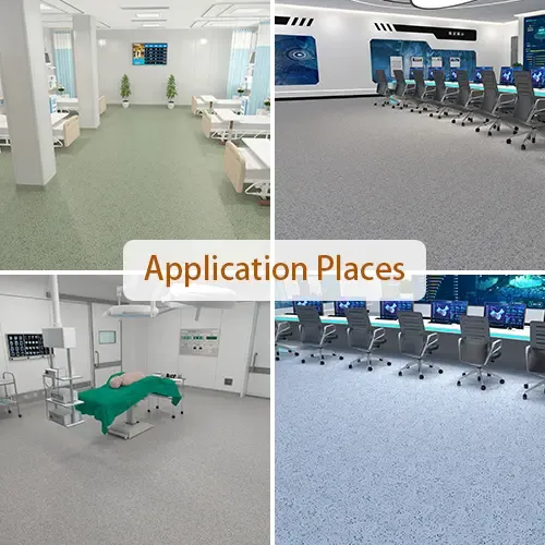 Anti-static homogeneous transparent PVC floor