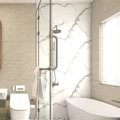 Full Height Stone SPC Wall Cladding for Bathroom