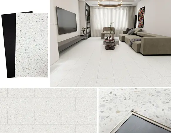 SPC White Terrazzo Flooring Application