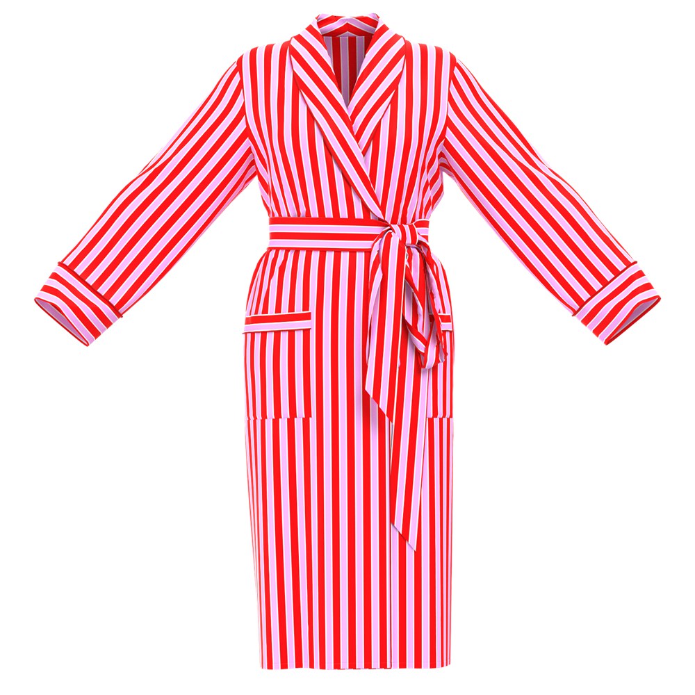 Women's striped Silk Robe