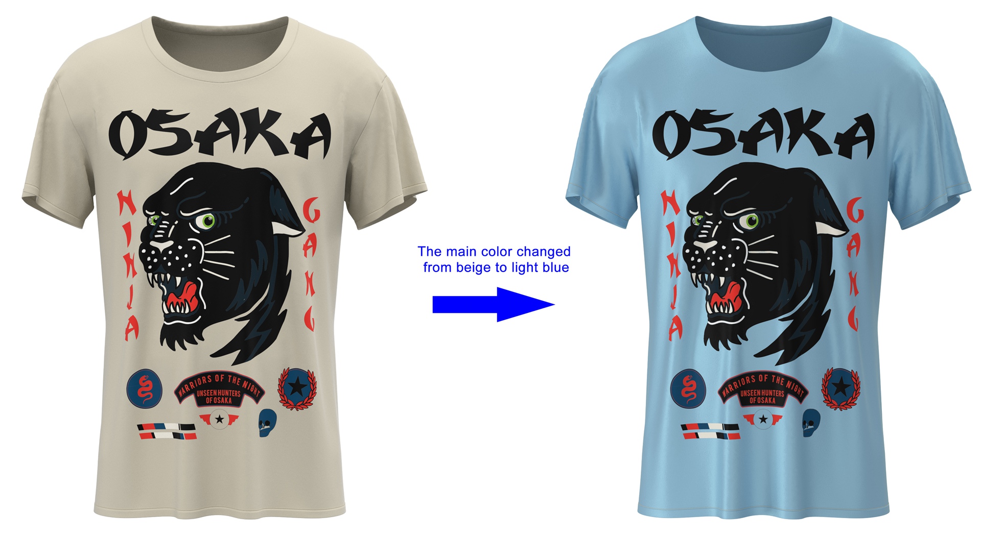 change silk tees main color
