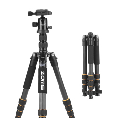 ZOMEi Q666C Folding Carbon Fiber Portable Tripod to Professionals Easy to Operate as a Travel Companion