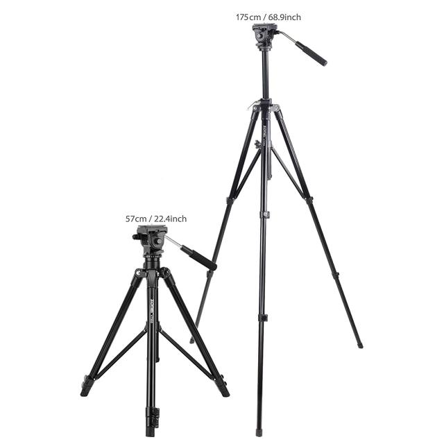 ZOMEi Video Tripod VT111 with Professional 360 Degree Fluid Damping Head and Fit for Panoramic Shooting - Suitable for DSLR Camcorder Video