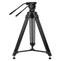 ZOMEi Professional Heavy Duty Aluminum Video Tripod Twin Tube Vt2500 inch with 360-Degree Panoramic Fluid Head, Mid-Level Spreader for DSLR Camcorder
