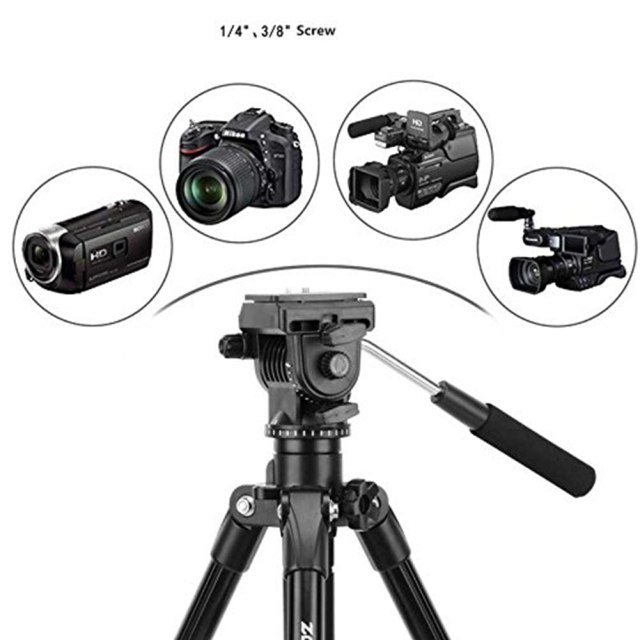 ZOMEi Video Tripod VT111 with Professional 360 Degree Fluid Damping Head and Fit for Panoramic Shooting - Suitable for DSLR Camcorder Video