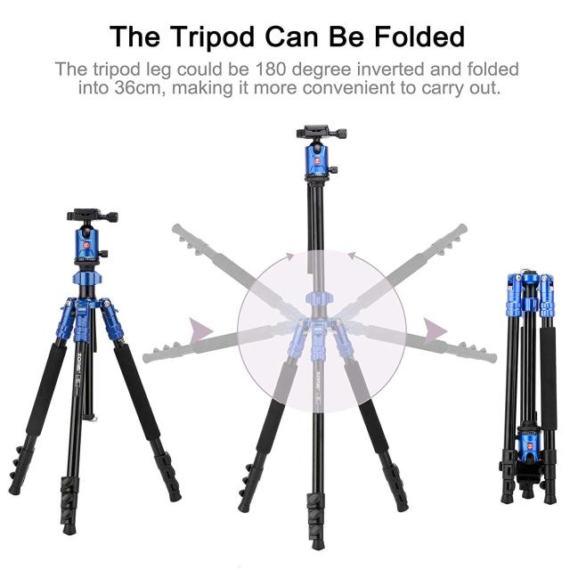 ZOMEi M7 Stable Camera Tripod Range from 22-inch to 67-inch with Adjustable-height Quick Flip Lock Legs for Bird and Landscape Photography