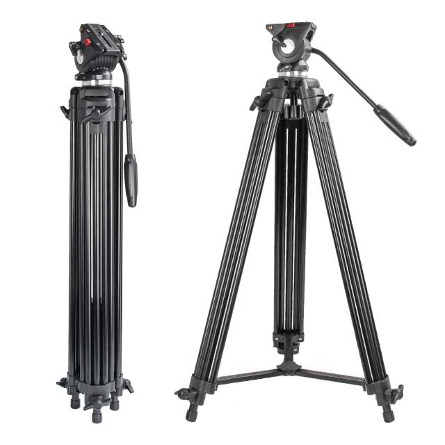 ZOMEi VT530 Professional Video Tripod 74 Inch with 360 Degree Fluid Drag Head, 1/4 Quick Release Plate for DV Cameras Camcorders