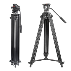 ZOMEi VT530 Professional Video Tripod 74 Inch with 360 Degree Fluid Drag Head, 1/4 Quick Release Plate for DV Cameras Camcorders