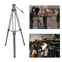 ZOMEi VT530 Professional Video Tripod 74 Inch with 360 Degree Fluid Drag Head, 1/4 Quick Release Plate for DV Cameras Camcorders