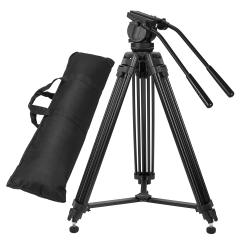 ZOMEi Professional Heavy Duty Aluminum Video Tripod Twin Tube Vt2500 inch with 360-Degree Panoramic Fluid Head, Mid-Level Spreader for DSLR Camcorder