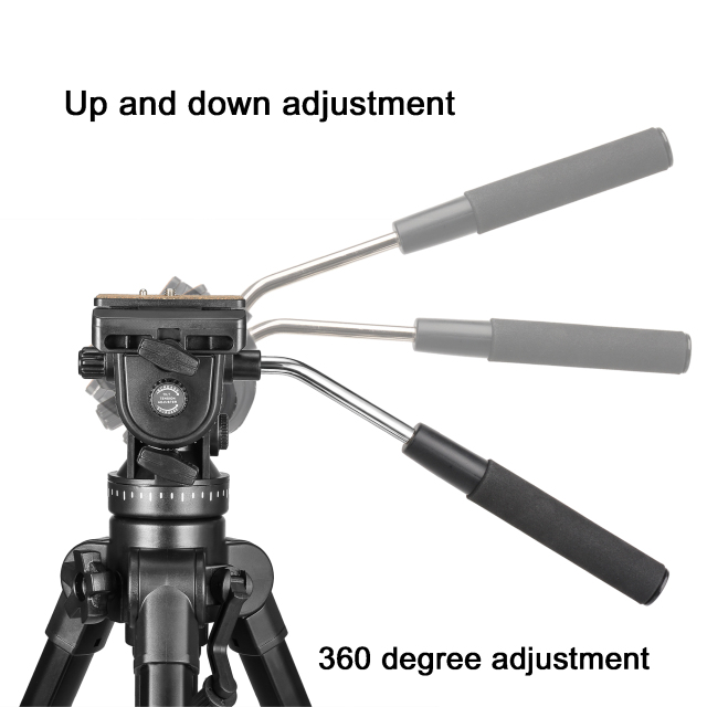 ZOMEi Video Tripod VT111 with Professional 360 Degree Fluid Damping Head and Fit for Panoramic Shooting - Suitable for DSLR Camcorder Video