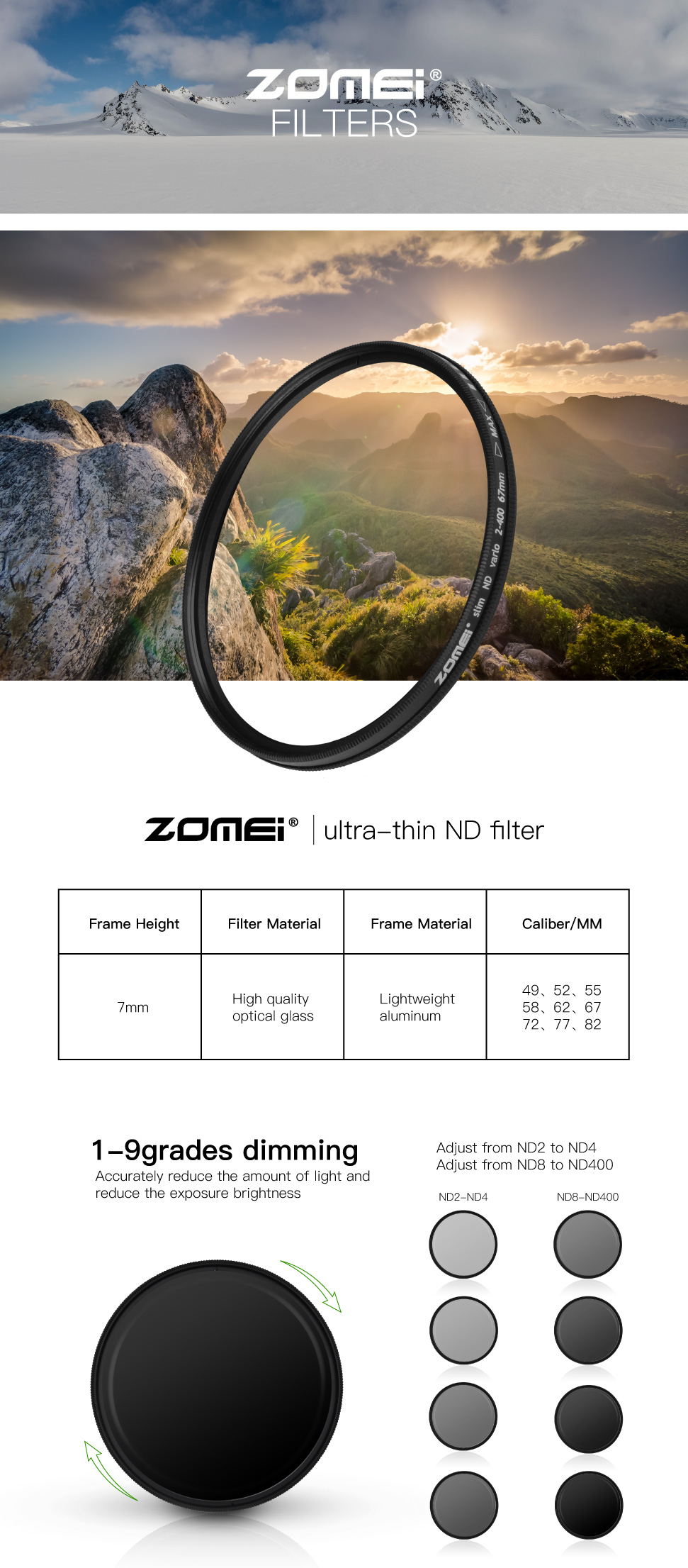 zomei nd filter camera