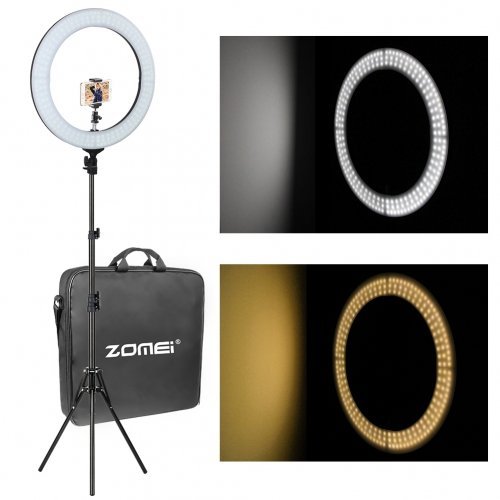 ZOMEi 18-inch LED Ring Light with Light Stand Dimmable for Video YouTube Photography