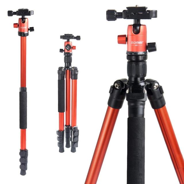 ZOMEi M3 Blue Compact Ball Head Tripod Kit 62.5 Inch for Wedding and Party Photography with Monopod Conversion