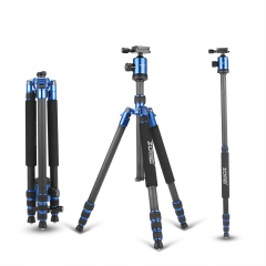 ZOMEi Z818C Carbon Fiber Camera Tripods for Digital DSLR Cameras with Quick Release Plate and Ball Head (Blue)