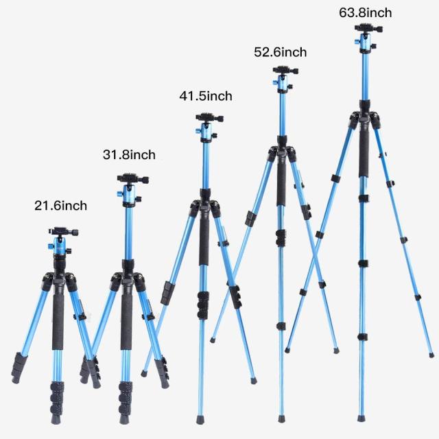 ZOMEi M3 Blue Compact Ball Head Tripod Kit 62.5 Inch for Wedding and Party Photography with Monopod Conversion