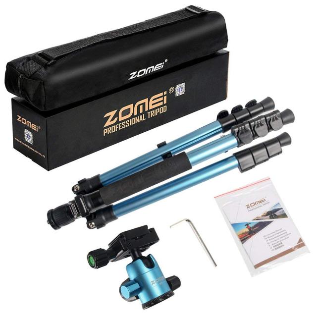 ZOMEi M3 Blue Compact Ball Head Tripod Kit 62.5 Inch for Wedding and Party Photography with Monopod Conversion