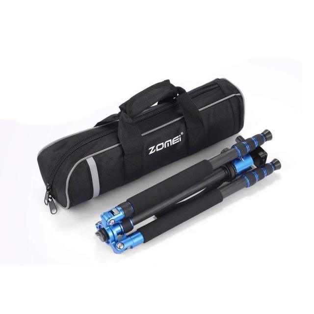 ZOMEi Z818C Carbon Fiber Camera Tripods for Digital DSLR Cameras with Quick Release Plate and Ball Head (Blue)