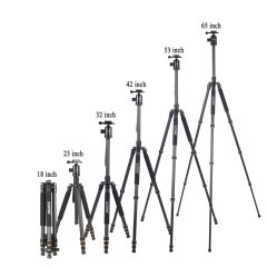 ZOMEi 668C 65" Carbon Fiber Tripod Monopod Lightweight Compact Travel Tripod with 360 Degree Ball Head and Quick Release Plate for DSLR Camera