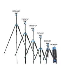 ZOMEi Z818C Carbon Fiber Camera Tripods for Digital DSLR Cameras with Quick Release Plate and Ball Head (Blue)