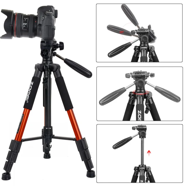 Q111 Compact Aluminum Tripod Kit YouTube Photography for Nikon Canon Dslr Camera for Macro Photography