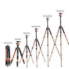 ZOMEi Q555 Aluminum Camera Tripod Kit with 360 Degree Ball Head Quick Release Plate for Solar Telescopes and Binoculars