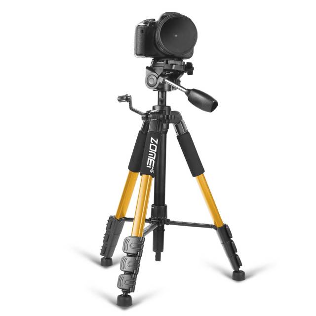 ZOMEi Q111 Portable Aluminum Tripod Stand Kit for Live Broadcast Video Photography and Wildlife Photography