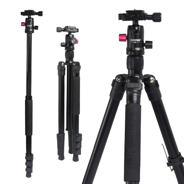 ZOMEi M3 Orange Compact Ball Head Tripod Kit 62.5 Inch for Wedding and Party Photography with Monopod Conversion