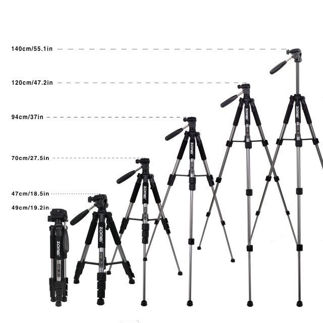 ZOMEi Q111 Travel Camera Tripod Kit 55-inch for Beginner Photographers and Webcam Support