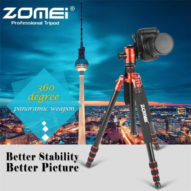 ZOMEI Z818 / Z888 Aluminum Sturdy Tripod Stand with 360 Degree Ball Head and Carry Case for YouTube Videos and Lighting Studio Support - Blue