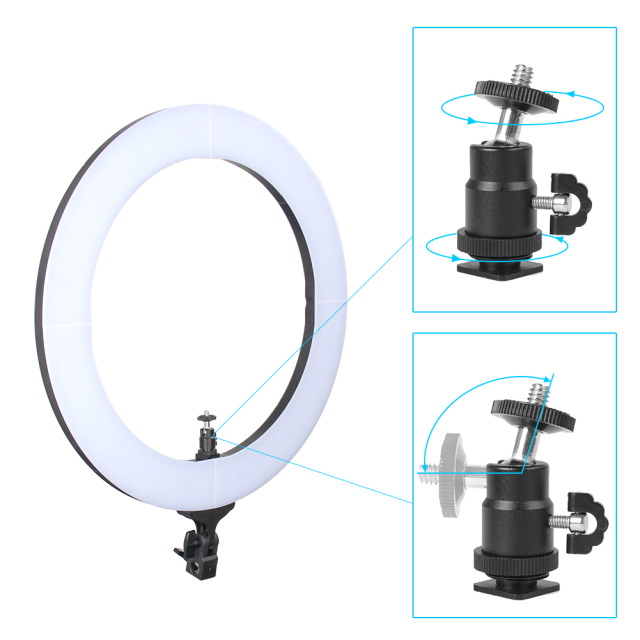 New Year Gift for Girls - ZOMEi 18-inch Halo Bi-Color Ringlight for Makeup YouTuber Photography with Light Stand Dimmable